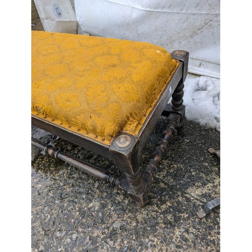 602 - An upholstered Oak Foot Stool