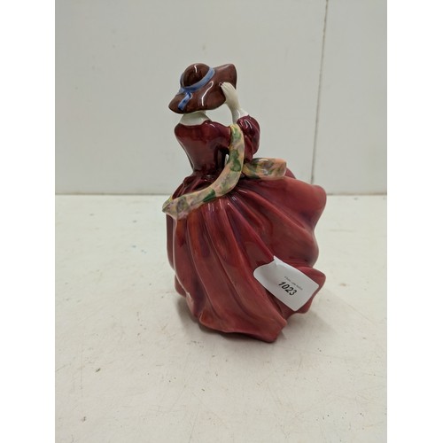 1023 - A royal Doulton - top O' the hill - find porcelain figurines of a lady