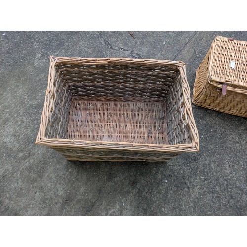 406 - A pair of wicker storage baskets