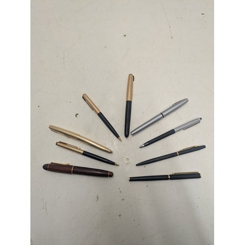 1037 - A selection of Various ballpoint and ink pens including brands such as Parker and Myron