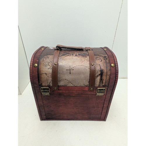 2066 - A Faux leather bespoke hand crafted chest style container