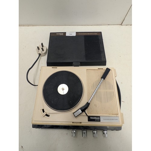 1480 - A Prinzsound RP620cfm/am radio record player - powers on, radio works