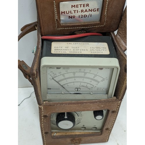 1031 - A Vintage multi Range Meter in a leather carry case