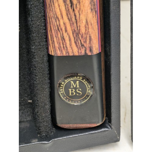 1008 - An MBS 2 piece Cue - SIGNED by various names including Mark Willaims, Jimmy white, Mark alan, Steven... 