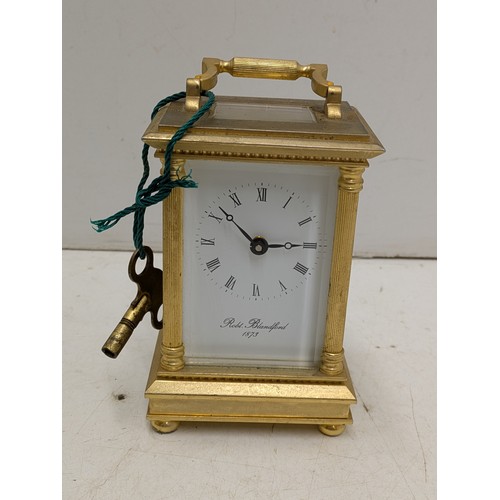 1007 - A Stunning antique Robt. Blandford brass Carriage Clock - engraved on the base 'from all your collea... 