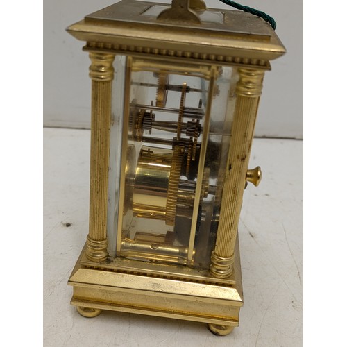 1007 - A Stunning antique Robt. Blandford brass Carriage Clock - engraved on the base 'from all your collea... 