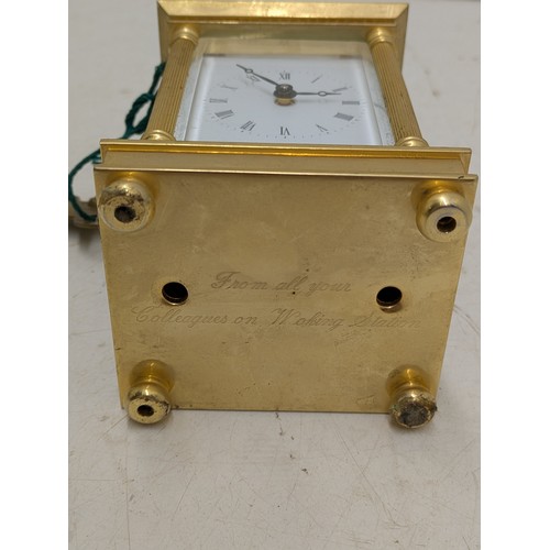 1007 - A Stunning antique Robt. Blandford brass Carriage Clock - engraved on the base 'from all your collea... 