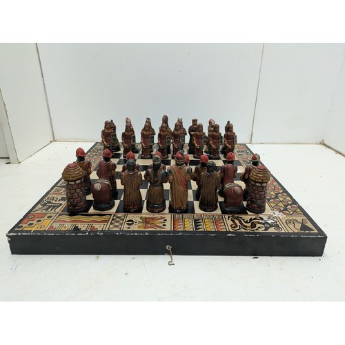 1005 - A Vintage Mexican/Mayan chess set - Complete with Pieces