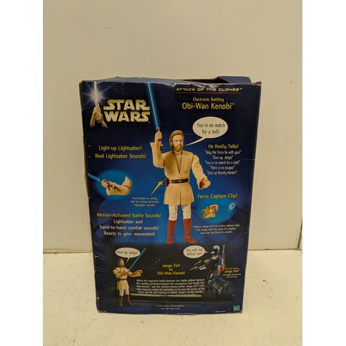 2018 - A Boxed Star Wars attack of The Clones Electronic Battling Obi-Wan Kenobi by Hasbro