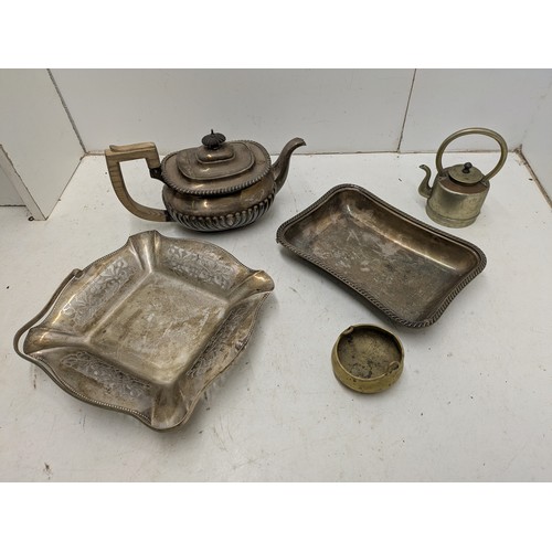 1050 - A Large Selection of silver plated including Jugs, trays and ornaments