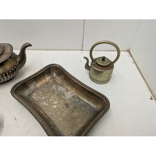 1050 - A Large Selection of silver plated including Jugs, trays and ornaments