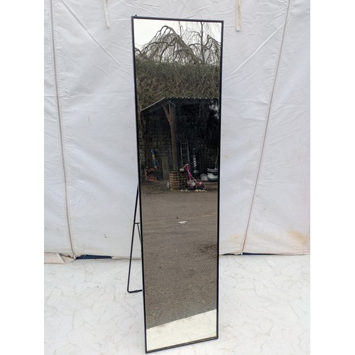 611 - A Tal modern freestanding/wall mounted rectangular mirror with steel frame