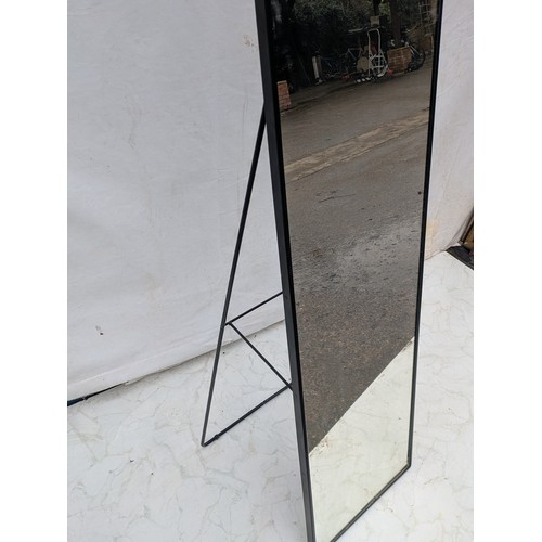 611 - A Tal modern freestanding/wall mounted rectangular mirror with steel frame