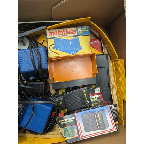 2065 - A Box of Various Scalextric Equipment including track, power supplies and accessories