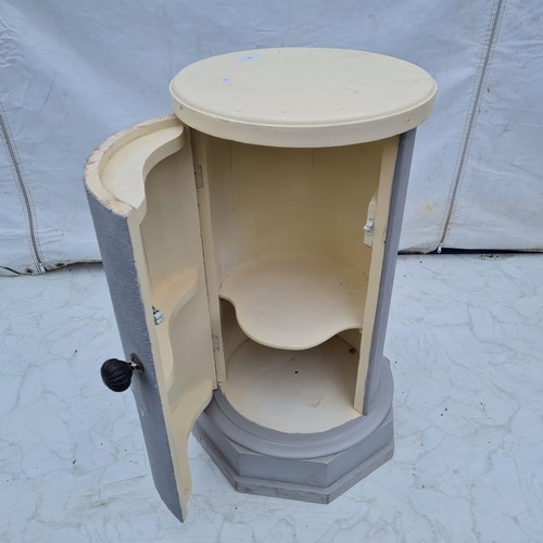 627 - An interesting Pine Mid Century Barrel Shaped Cupboard with Octagonal Base