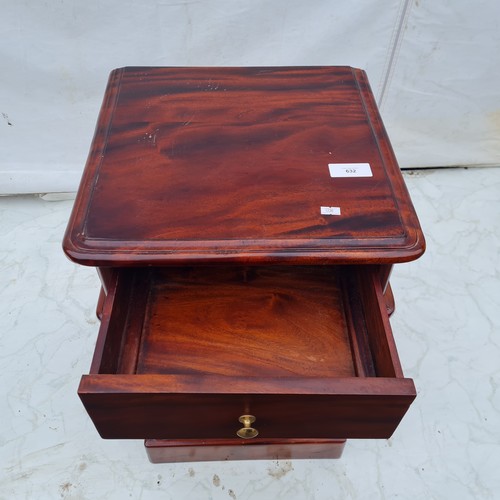 632 - A Modern Bevelled Bedside Table With Interior Cabinet