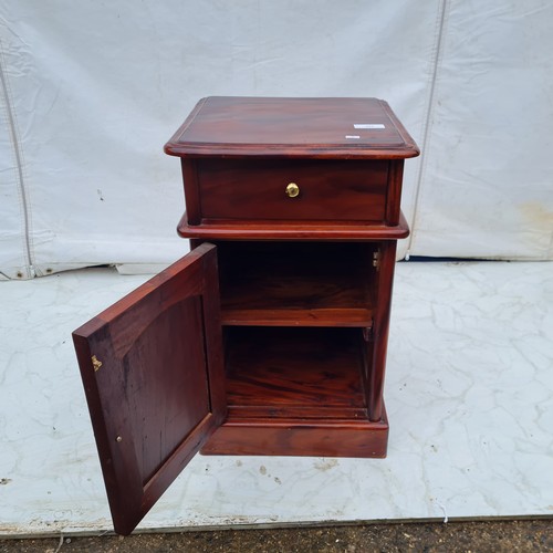 632 - A Modern Bevelled Bedside Table With Interior Cabinet