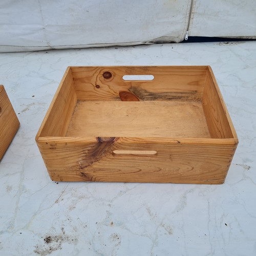 634 - A Set of 3 Graduating Pine Storage Boxes