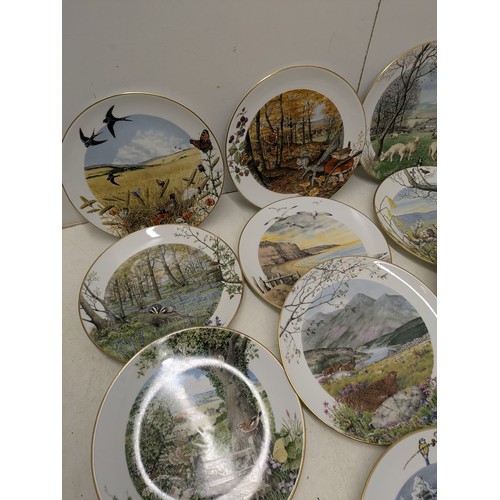 2061 - A Selection of Royal Worcester 1970s Porcelain collectors plates depicting landscapes and wildlife