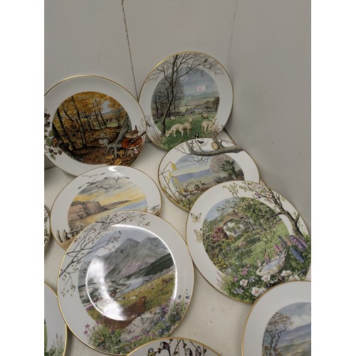 2061 - A Selection of Royal Worcester 1970s Porcelain collectors plates depicting landscapes and wildlife