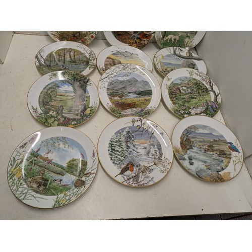 2061 - A Selection of Royal Worcester 1970s Porcelain collectors plates depicting landscapes and wildlife