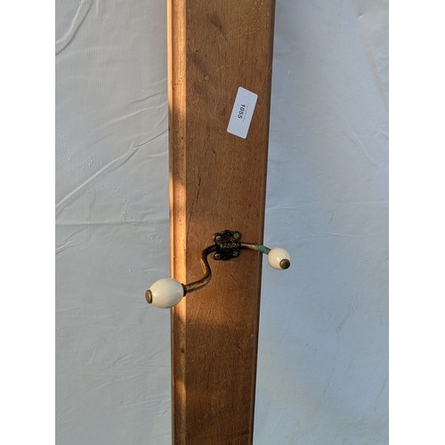 1055 - A Vintage Oak and Brass Coat Rack