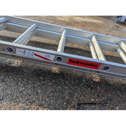 227 - A Large approx 8 Meter Aluminum 2 Tier Ladder