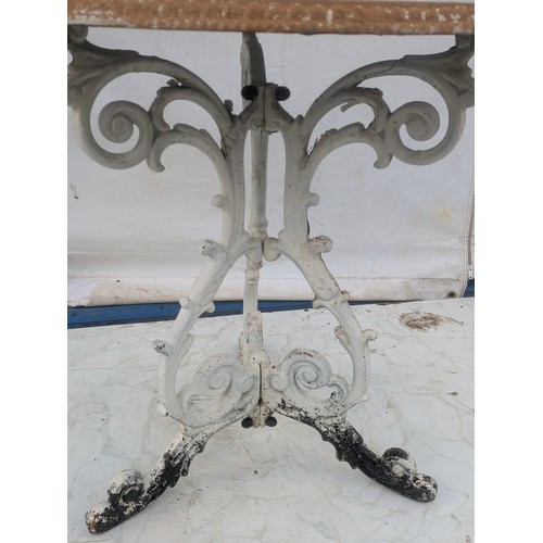 264 - A Traditional English Cast Iron Bistro Table With Tripod Base