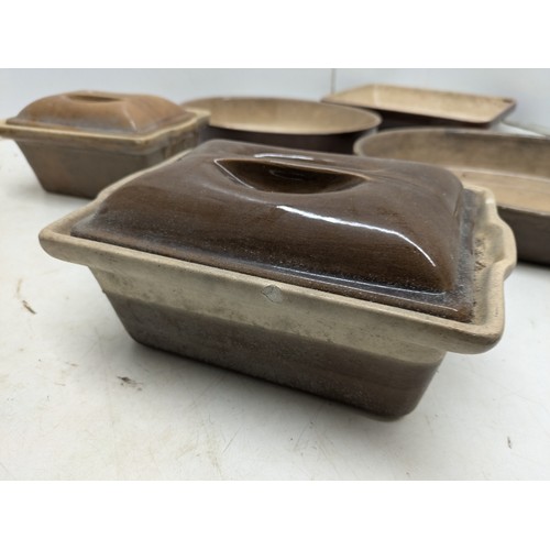 823 - A Selection of Vintage Stoneware Baking Trays - La Bourginon and Emile Henry