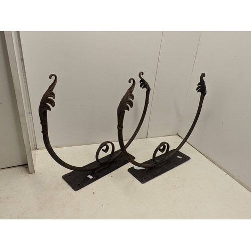 831 - A Pair of Vintage Wrought Iron Wall Fixtures