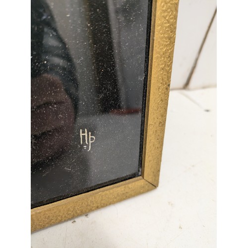 878 - A Vintage Silvered Tinsel Gentleman Picture in Frame