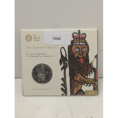 1080 - The Royal Mint - 'The Queen's Beasts 2017 uncirculated £5 coin