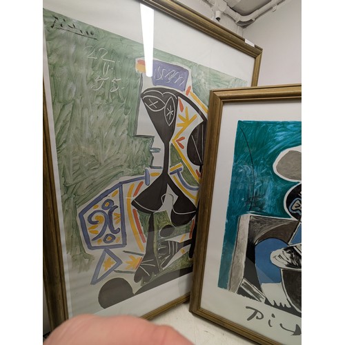 2103 - A Pair of Abstract Picasso Prints in Graduating Sizes