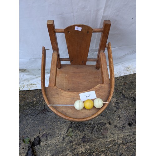 505 - A vintage bespoke pine nursing chair