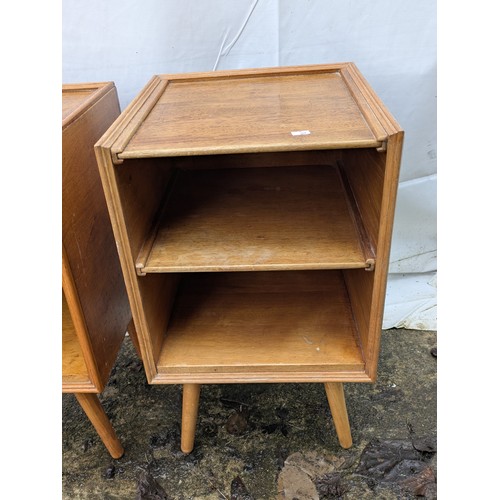 478 - A pair of mid century oak bedside tables