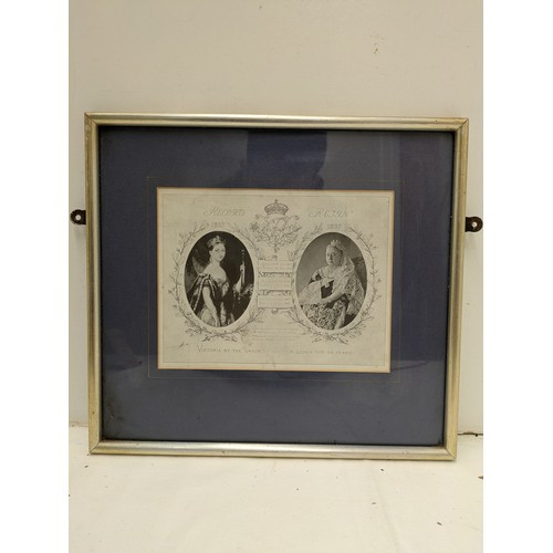 62 - A framed original record of Victoria's reign 1837 to 1897 60-year jubilee