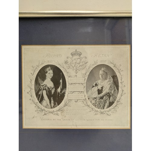 62 - A framed original record of Victoria's reign 1837 to 1897 60-year jubilee