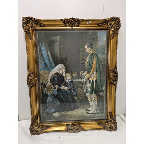 66 - A framed pear's print the loss of a husband, father soldier