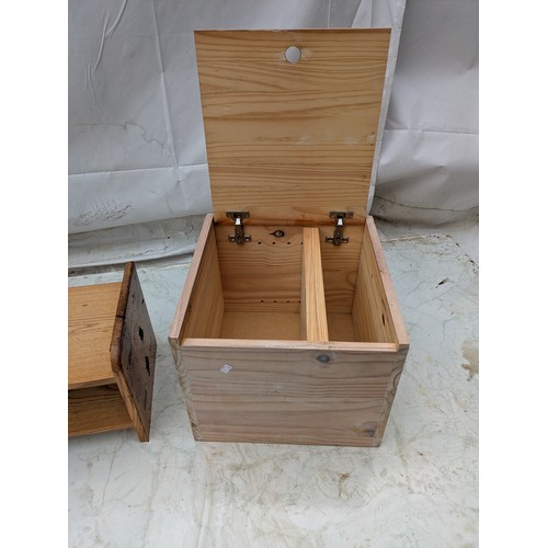 469 - A pair of storage units - one oak and one pine