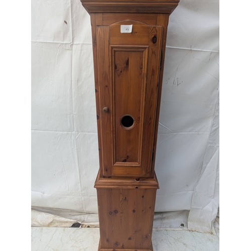 472 - A West hay clock company quartz grandfather clock in a pine case