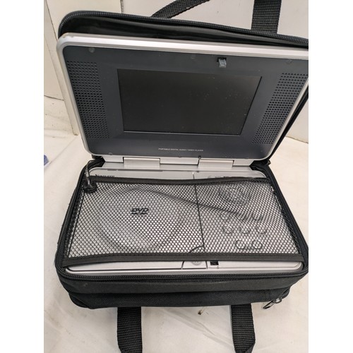 1256 - A venturer portable dvd player with cables in carry case