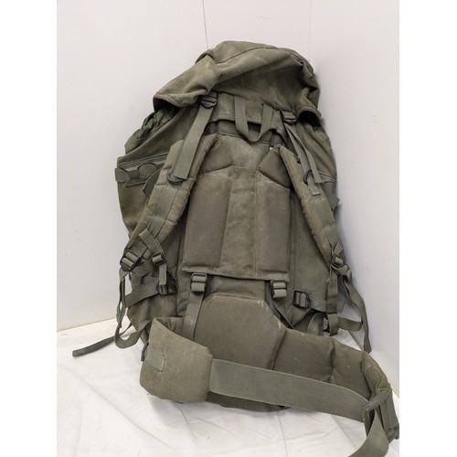 1877 - A Karrimor Jaguar S85 Khaki Green canvas rucksack