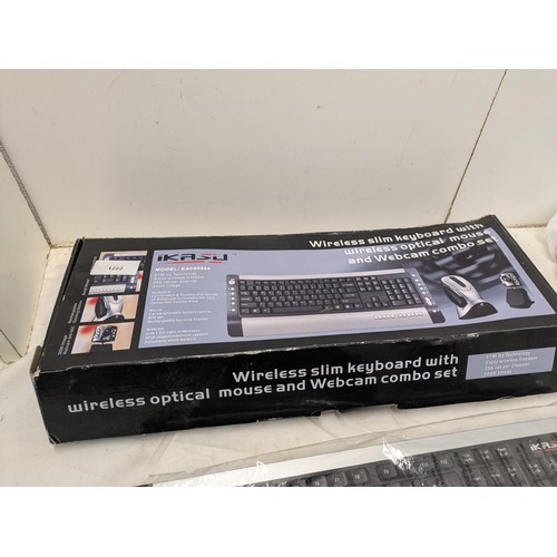 1222 - Ikasu wireless keyboard, mouse and webcam set