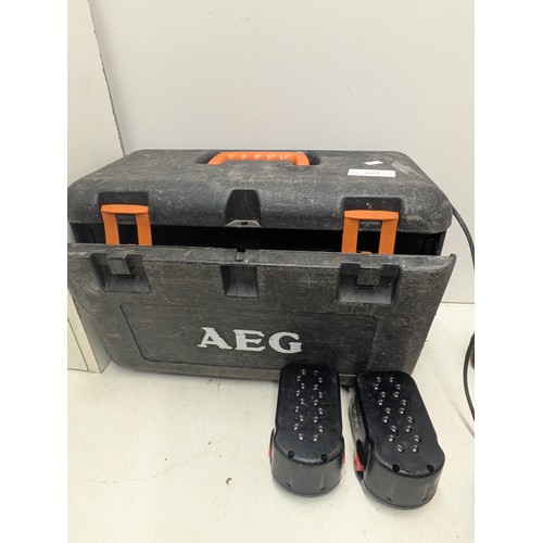 1810 - A Pair of AEG Cordless Drills with charger in a carry case