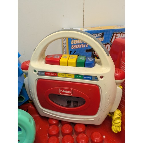 1809 - A Large Selection of various children's toys including a playskool jukebox, 4 in a row and soft toys