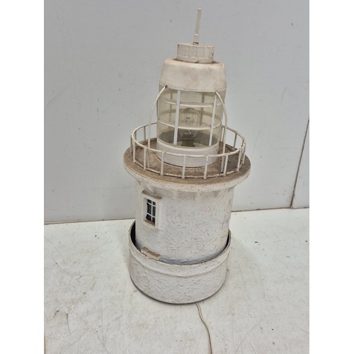 804 - A steel bespoke lighthouse table lamp