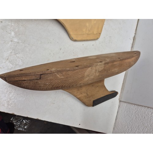 803 - 3 hand made wooden ships 2 with sails