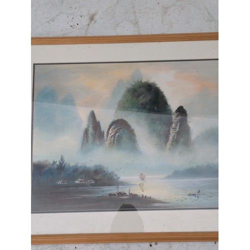 1840 - And oriental watercolour depicting and Asian island coastline scene - signed 1997