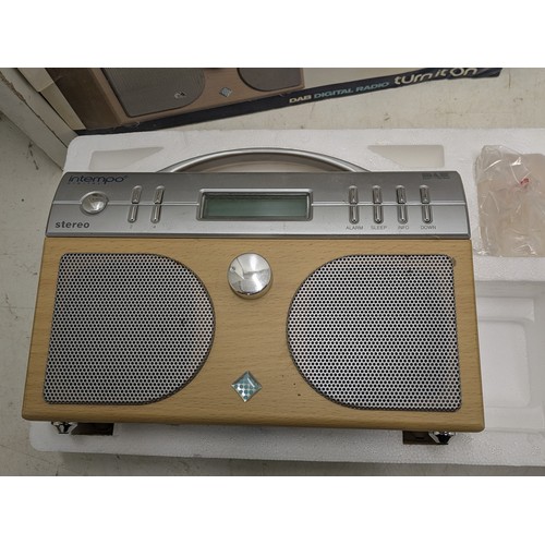 1226 - An intempo dab radio in box and a mitsubishi DVD player