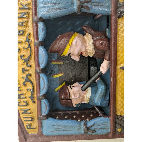 867 - A Charming Cast Iron Punch and Judy mechanical money box